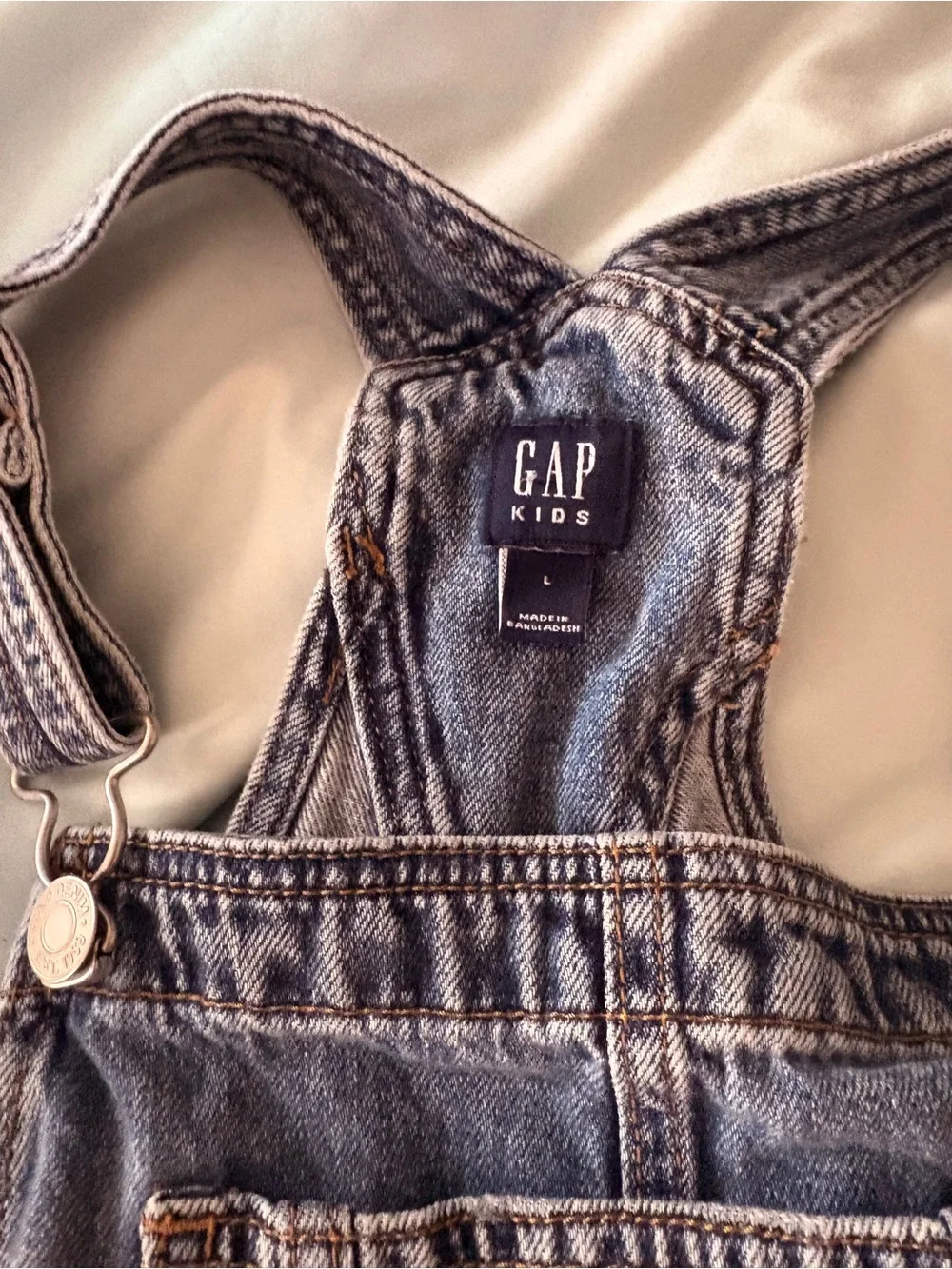 GAP Kids Blue Washed Denim Overalls youth large